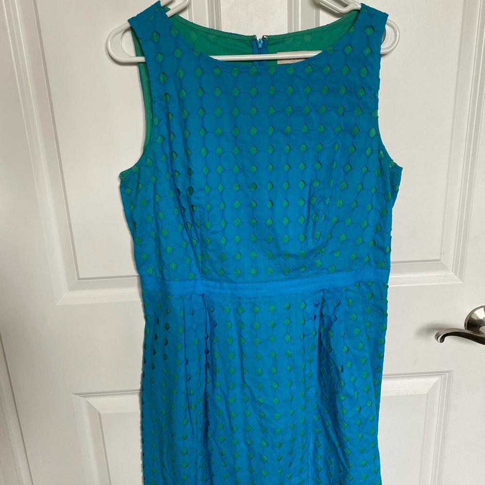 Blue and green dress